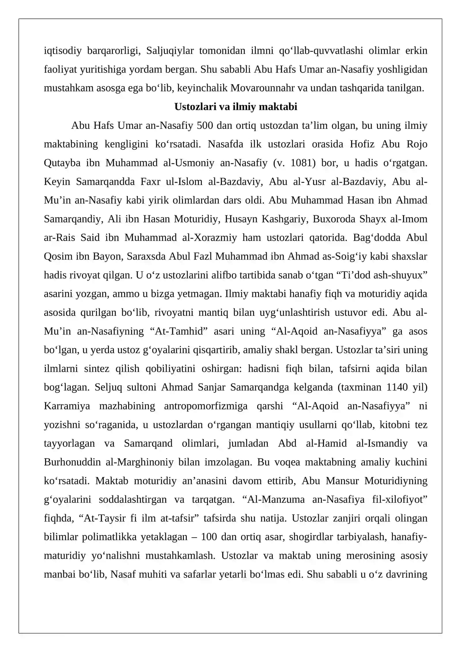 Abu Hafs Umar an-Nasafiy (1068-1142) 4