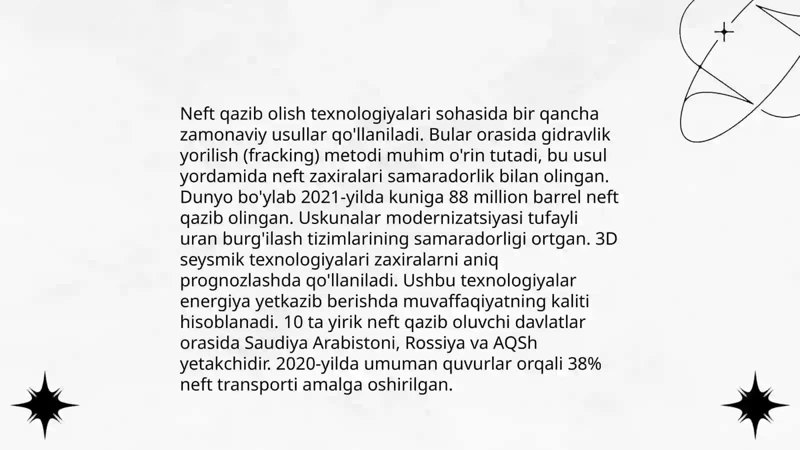Neft kimyoviy sentez xomashyolarning asosiy manbalari 4
