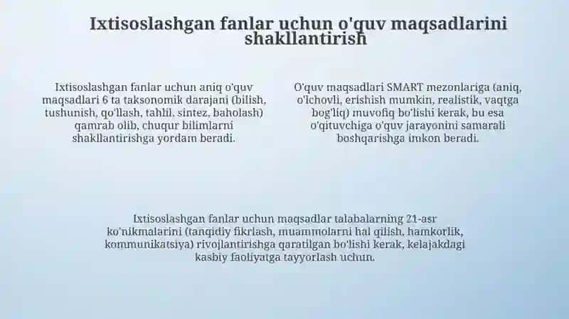 O'quv maqsadlari: Nima uchun ular muhim? 4