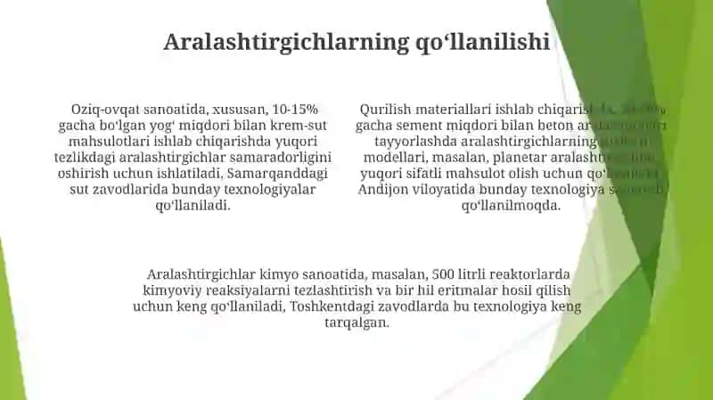 Aralashtirgichlar.Tindirgichlar va ularning turlari 4