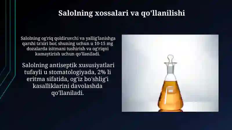 Salitsil kislotaning kimyoviy xossalari 4