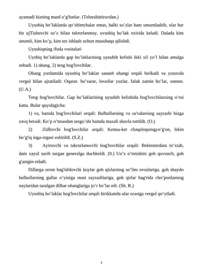 O'zbek tilida uyushiqlik hodisasi tadqiqi 4