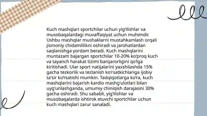 Kuch va kuchli chidamlilikni rivоjlantirish 4