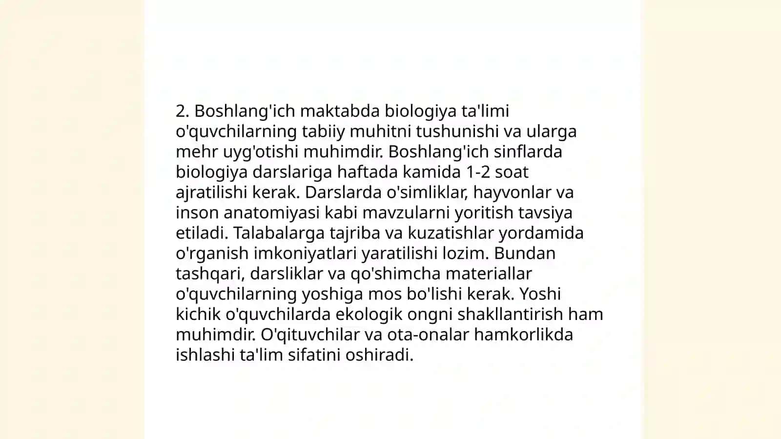 Tabiiy fanlarning boshlang'ich maktab dasturlari 4