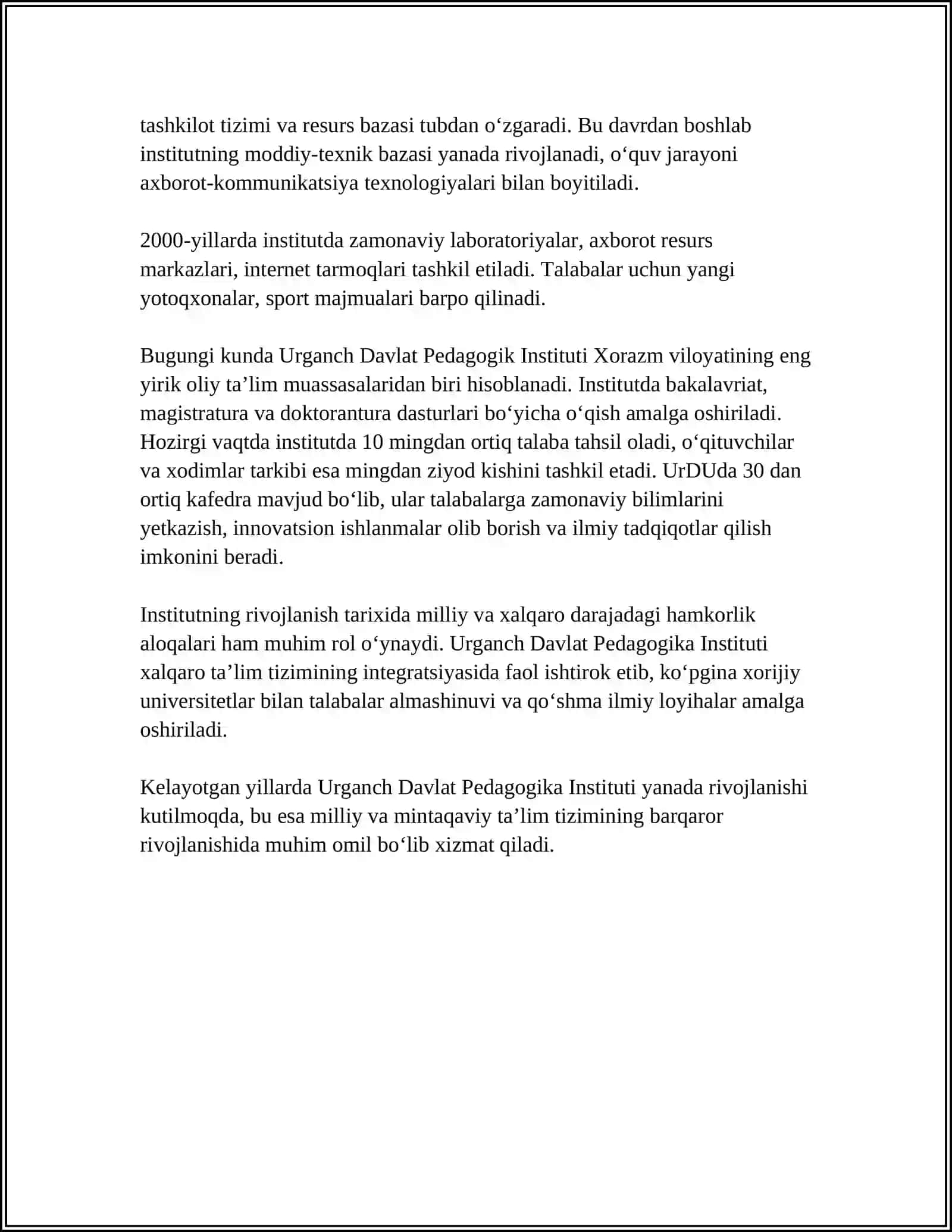 URGANCH DAVLAT PEDAGOGIKA INSTITUTI 4