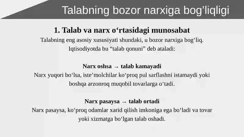 Aktivlar bozorida talab va taklif qonuni 4