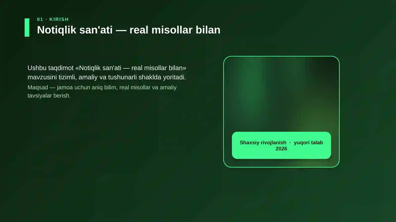 Notiqlik san'ati — real misollar bilan 4