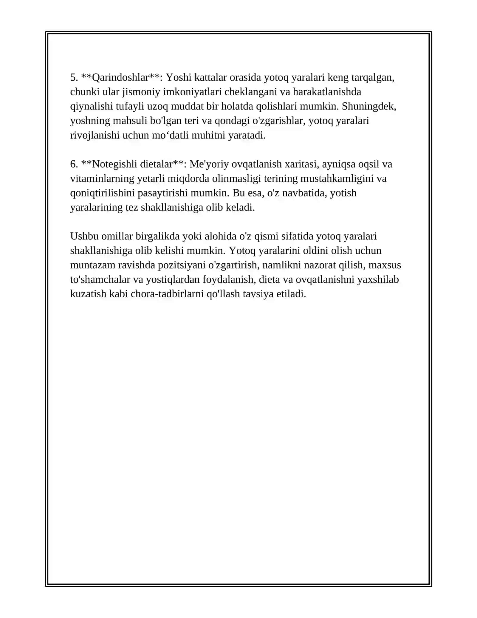 BEMORLARDA YOTOQ YARALARINI OLDINI OLISH 4