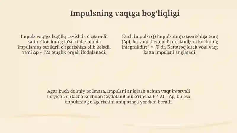 Impuls. Impuls va uning saqlanish qonuni 4