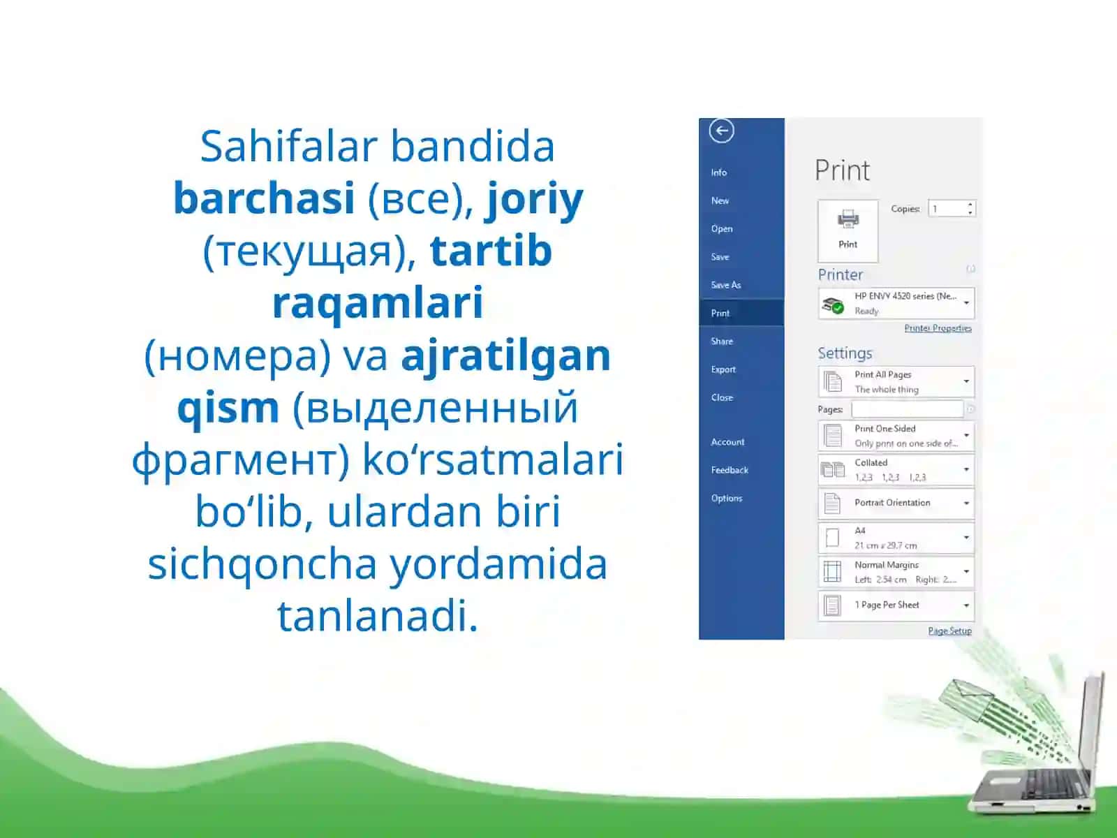 6-sinf Informatika Wordda hujjatni chop etish 4