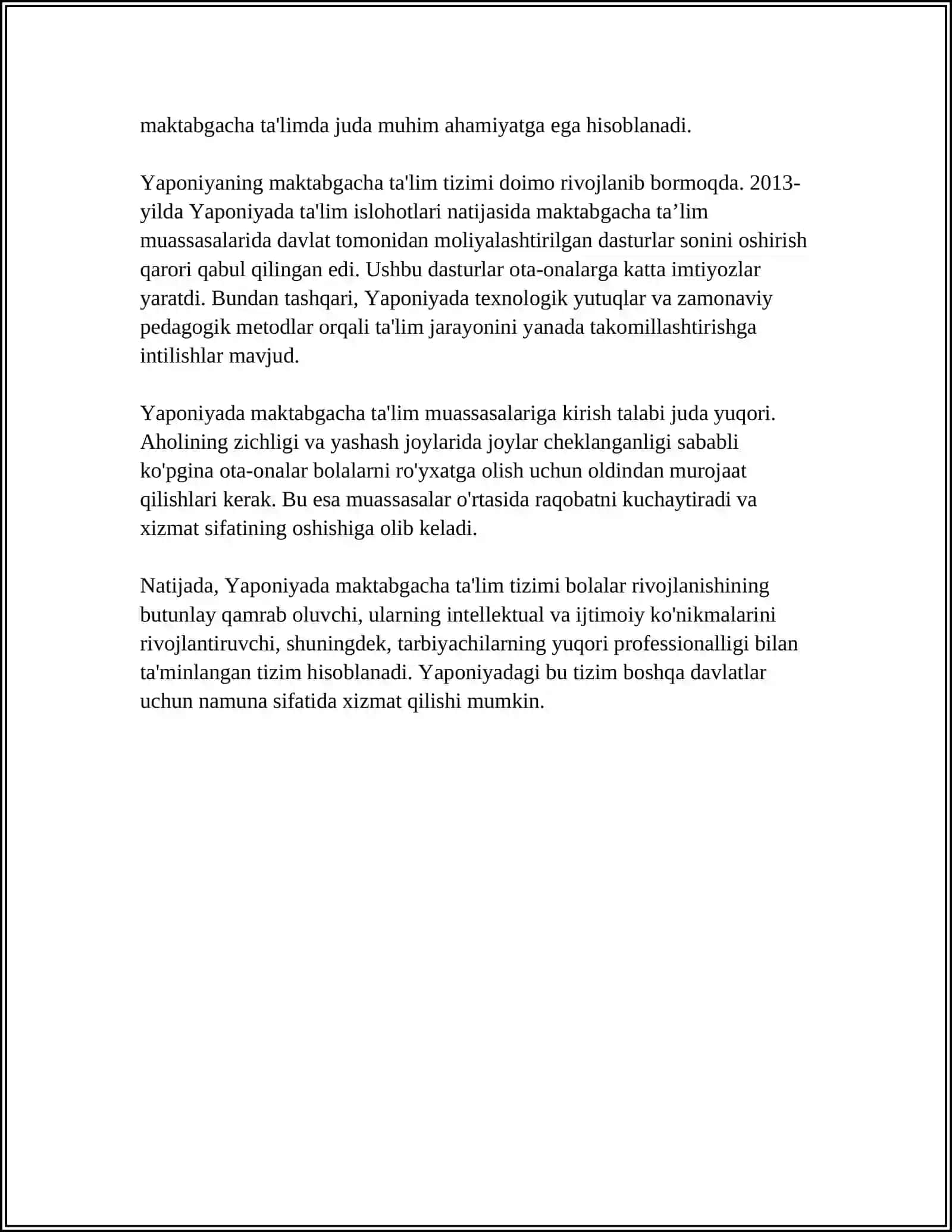 YAPONIYA TA'LIM TIZIMI 4