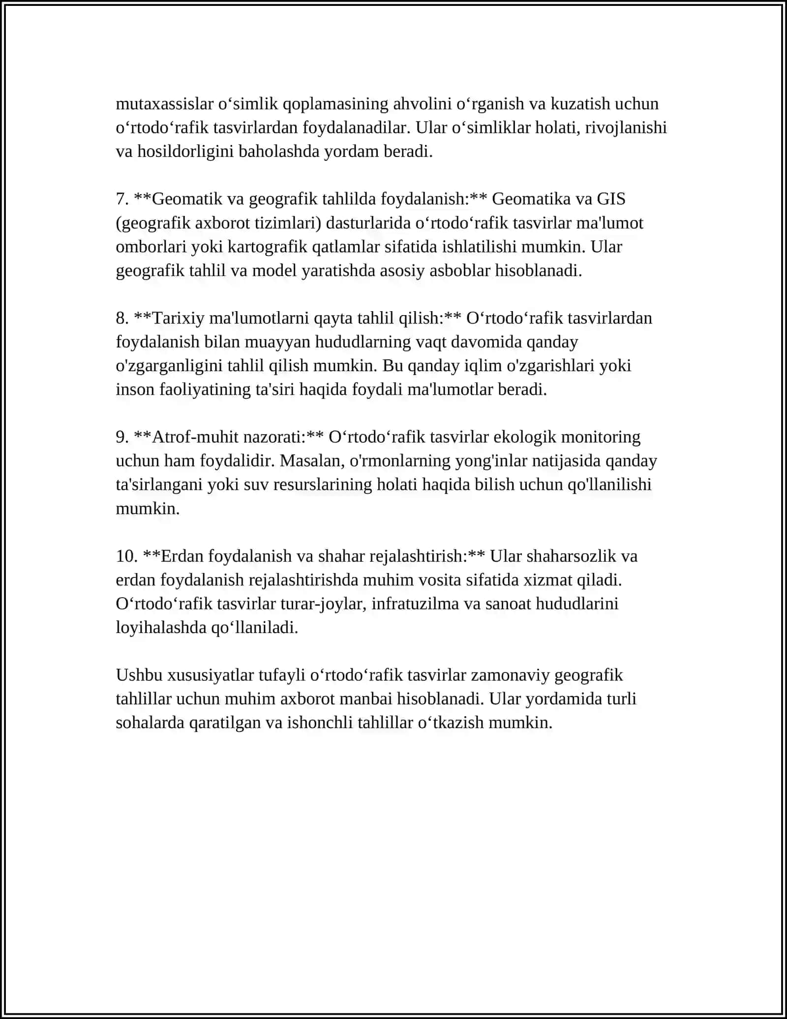 ORTOFOTOPLANLAR TUZISH JARAYONLARI 4