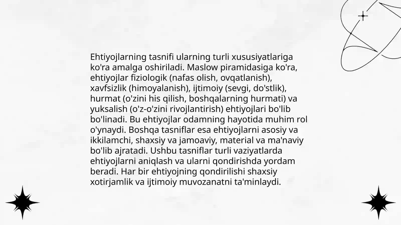 Psixologiya fanidan. Ehtiyoj va uning turlari 4