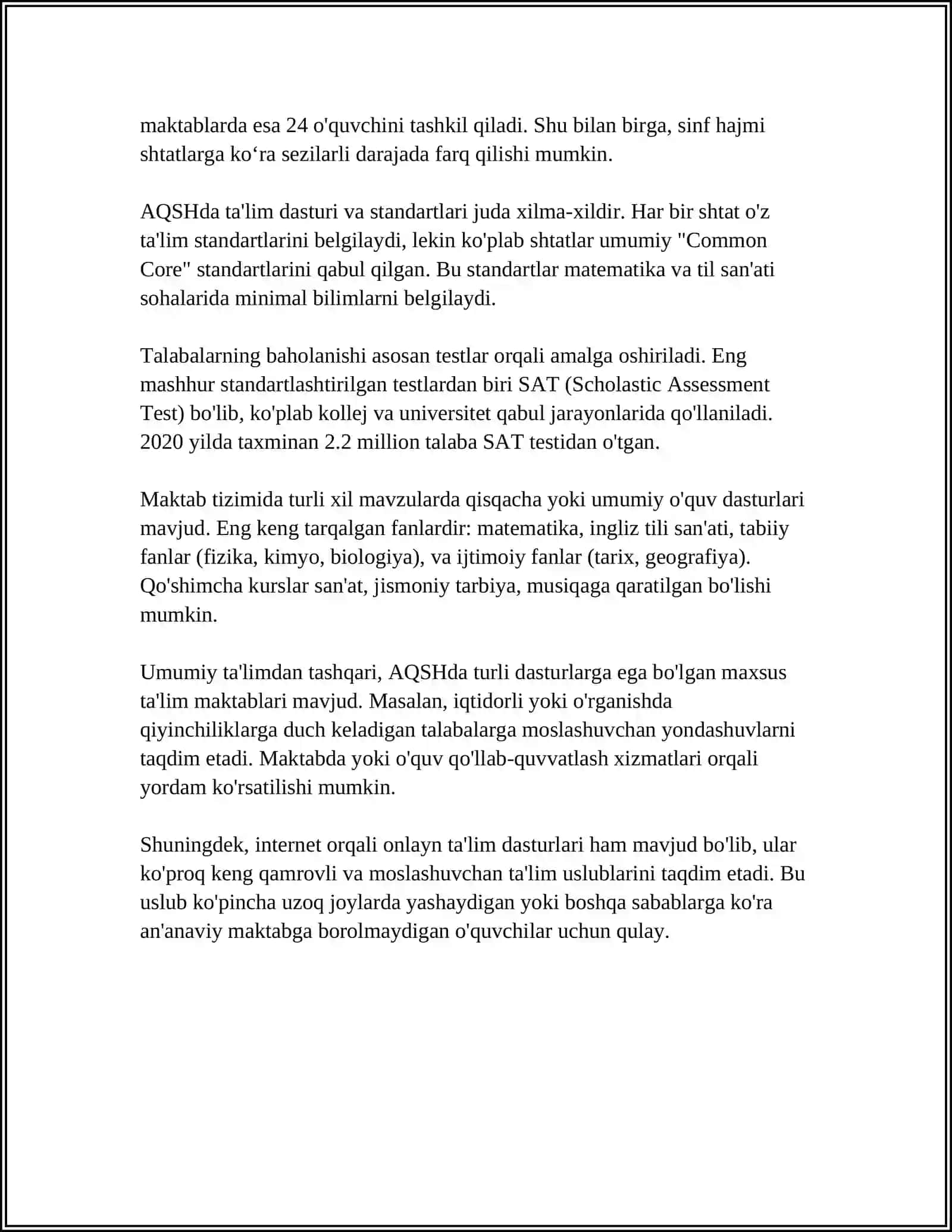AQSH TA'LIM TIZIMI 4