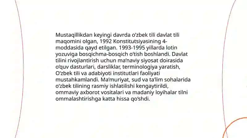 Mustaqillik yillarida ma'naviy va madaniy rivojlanish 4