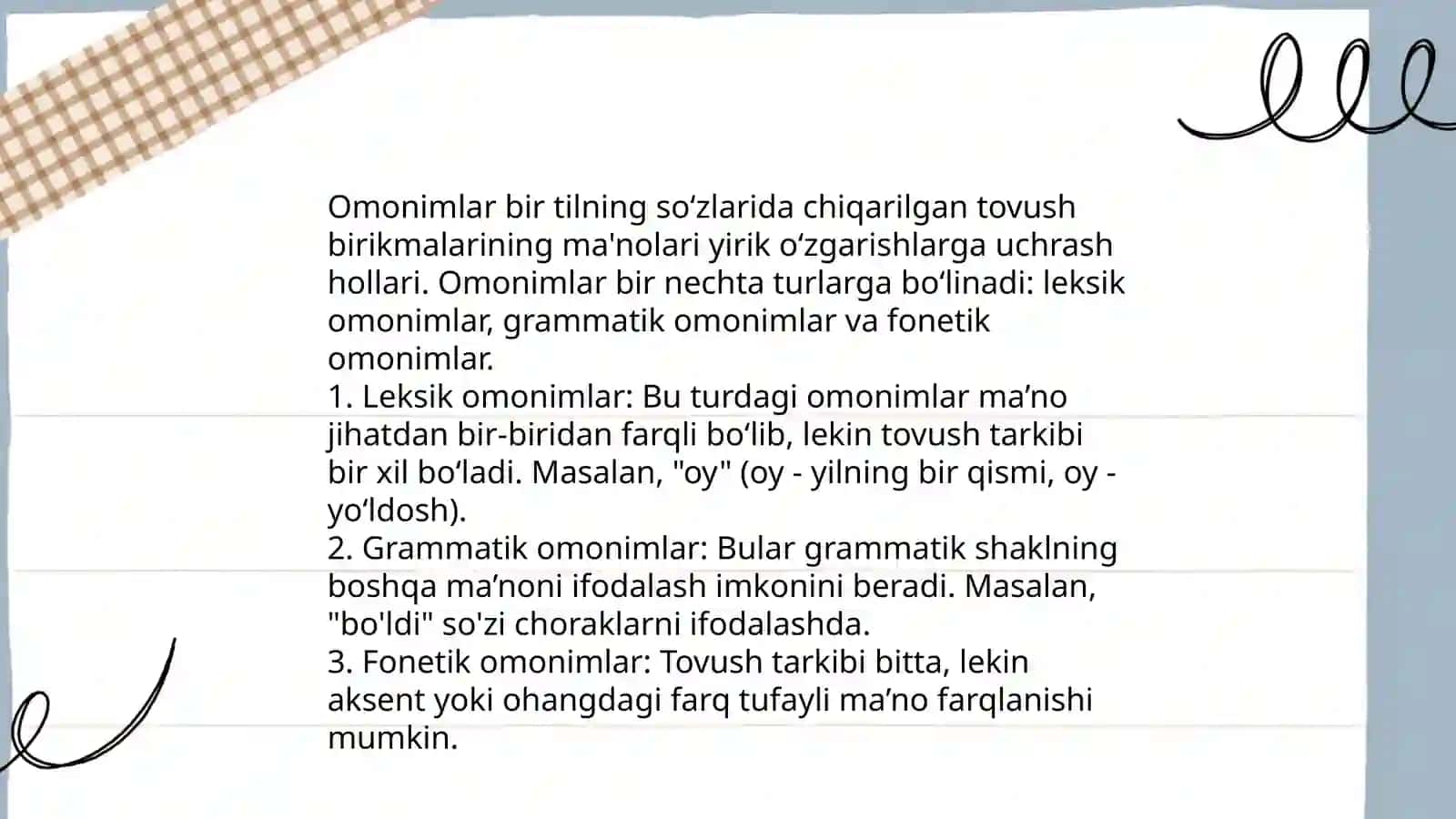 Omonimlar. Omoformalar. Omonimlarning yuzaga kelishi sabablari 4
