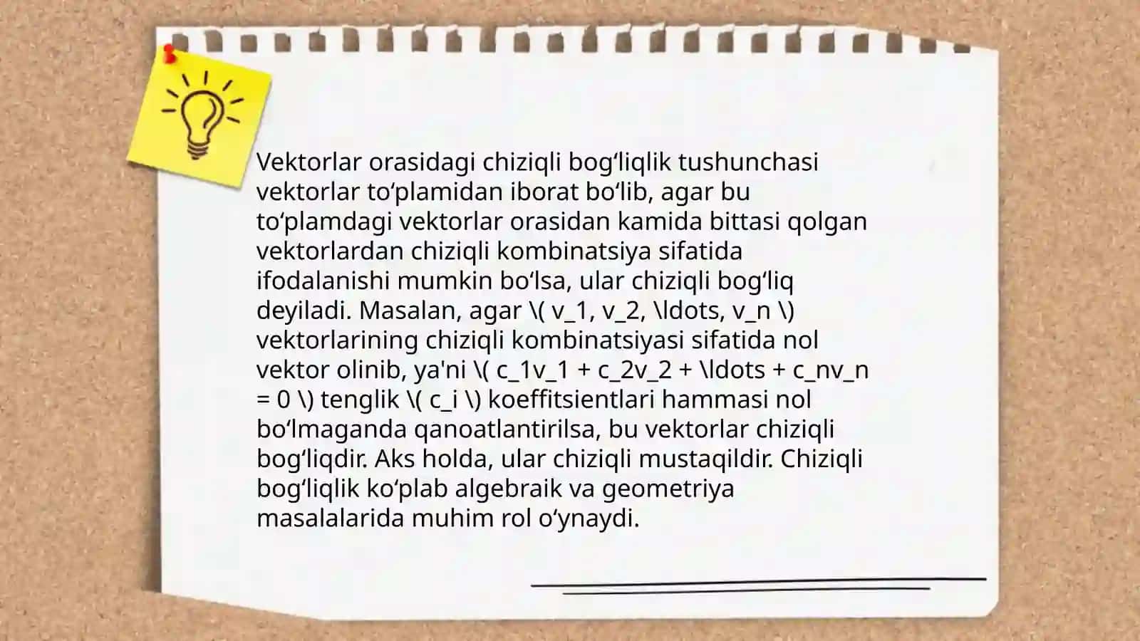 Vektor fazolar.Arifmetikaning asosiy teoremasi 4