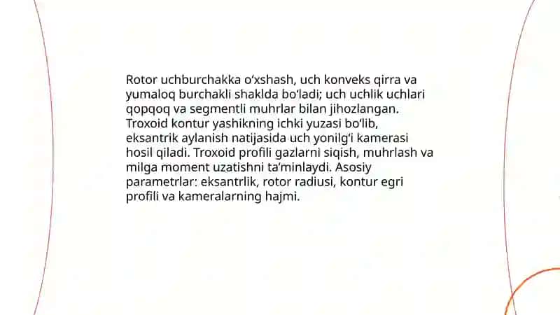 Rotor porshenli dvigatelning tuzilishi, ishlashi 4