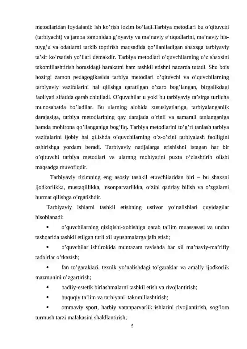 Sinfdan tashqari tarbiyaviy mashg`ulotga tayyorlanish 4