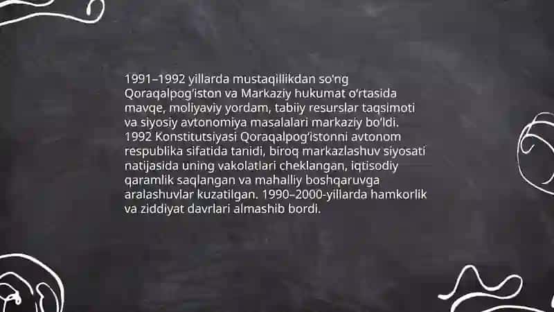 Mustaqillik yillarida Qoraqalpogʻiston Respublikasi 4
