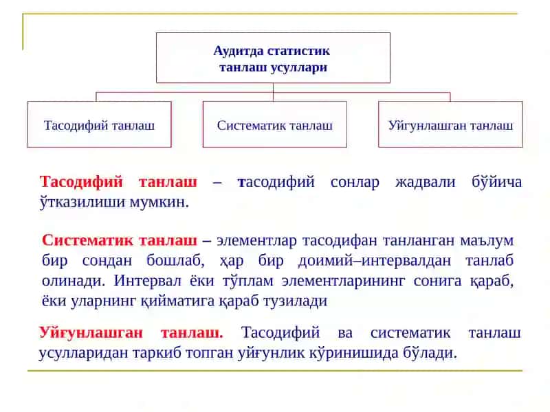 Аудиторлик танлаш усуллари 4