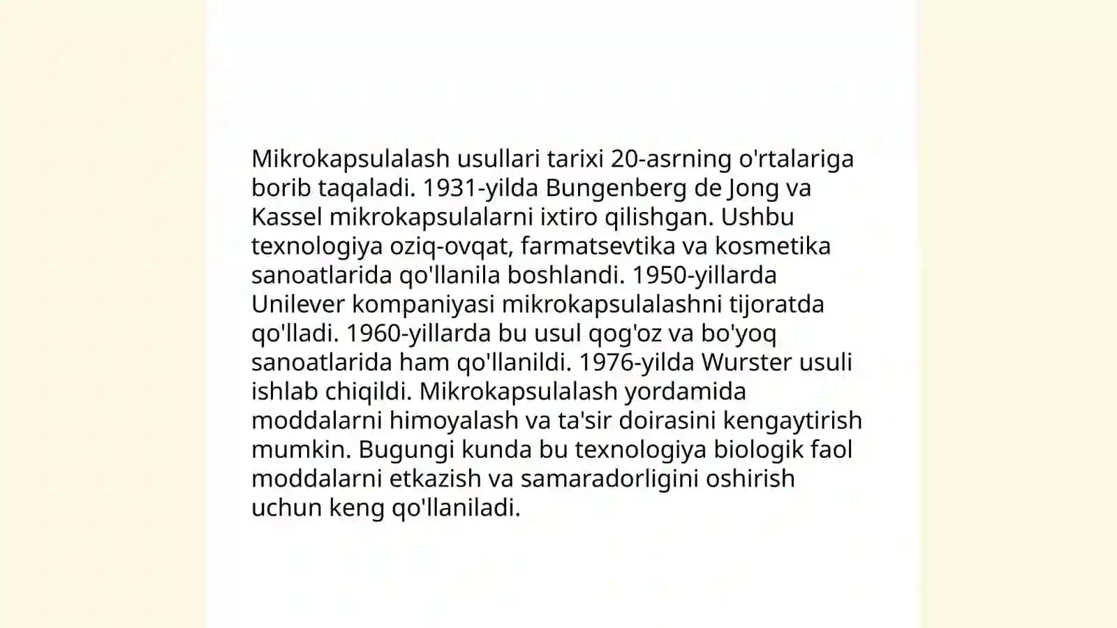Dorivor moddalarni mikrokapsulalash usullari 4