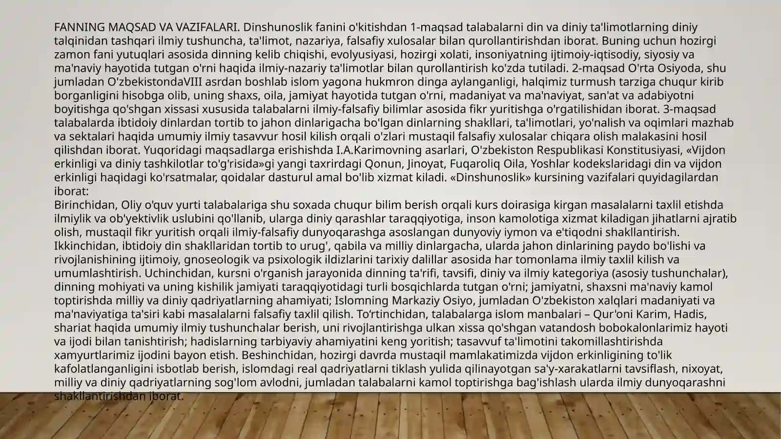 Dinshunoslik faniga kirish 4