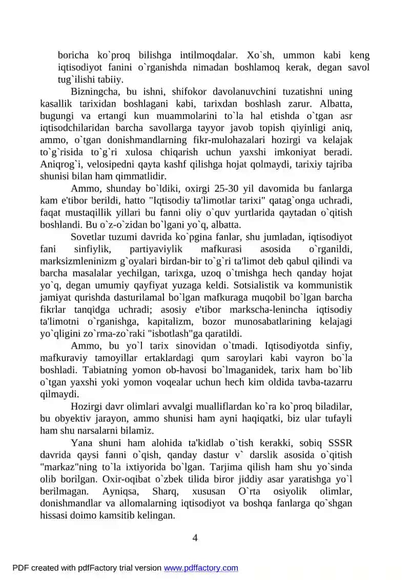 IQTISODIY TA'LIMOTLAR TARIXI 4