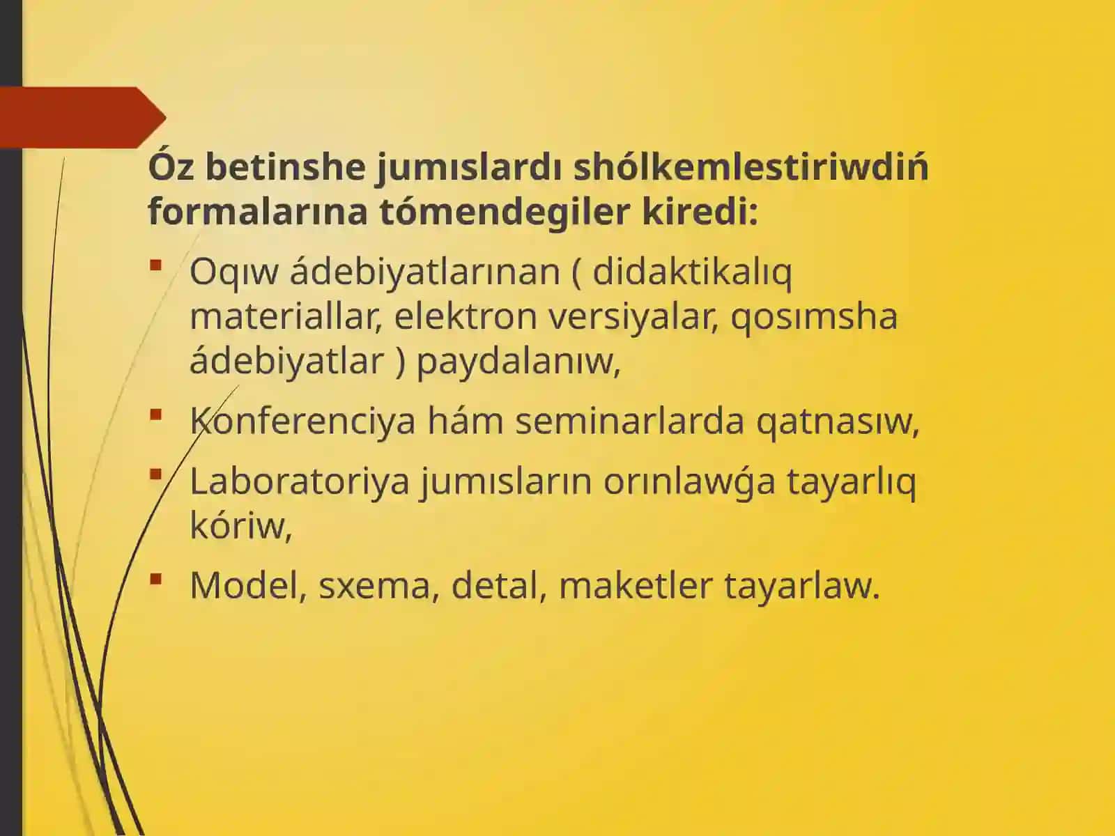 Oqıwshılardıń óz betinshe jumısları 4