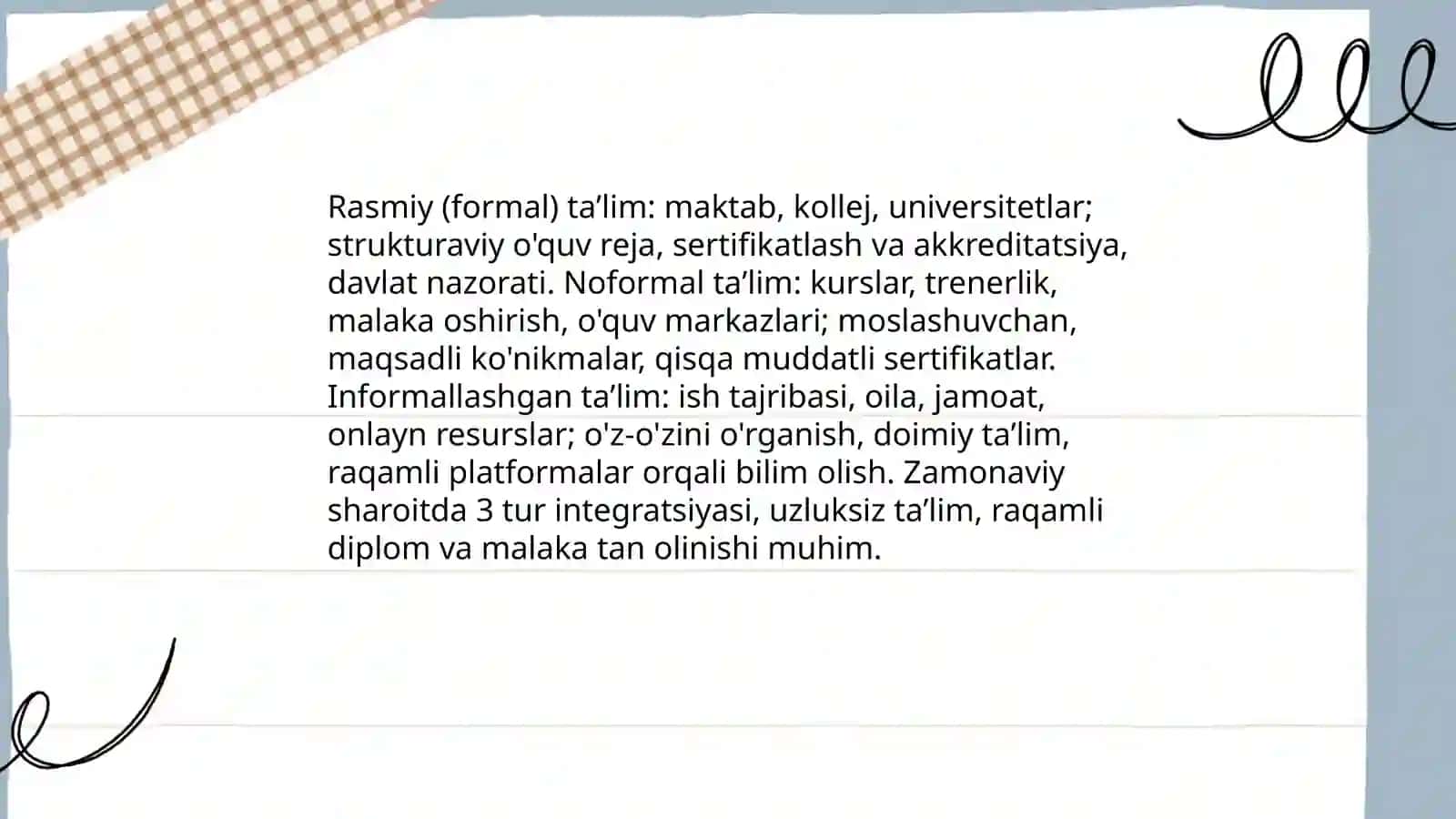 Ta'limni tashkil etish shakllari va turlari 4