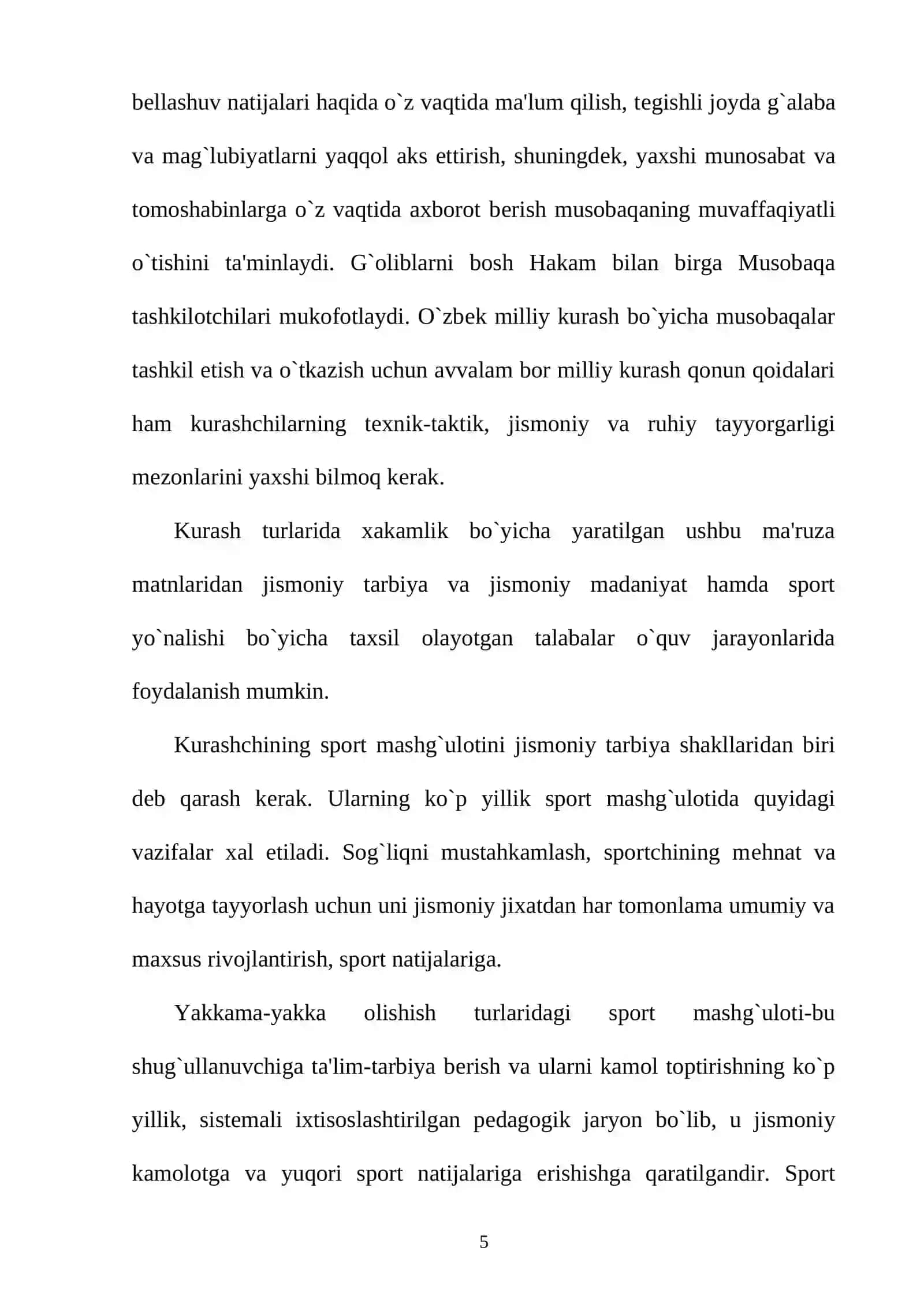 Kurash mashg`ulotlarini tashkil etish va o`tkazish 4