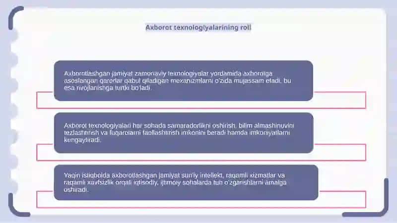 Axborotlashgan jamiyat va uning istiqbollari 4