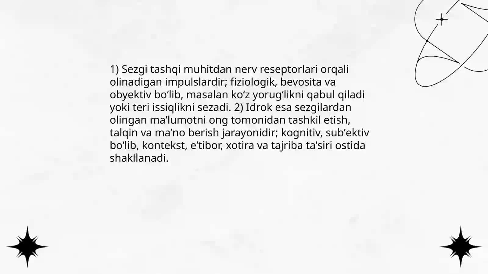 Sezgi va idrok tushunchasi 4