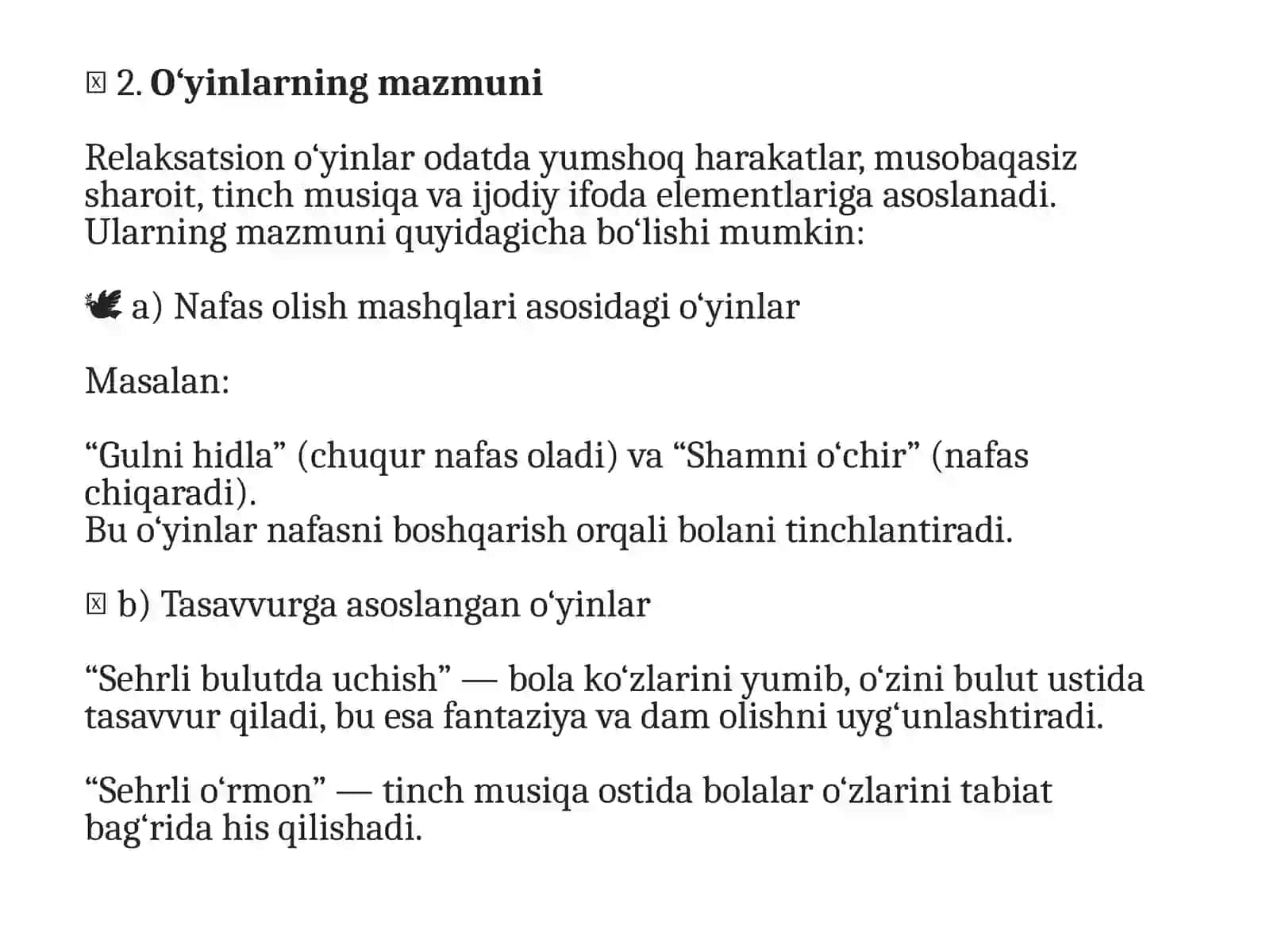 Relaksatsion o‘yinlar 4