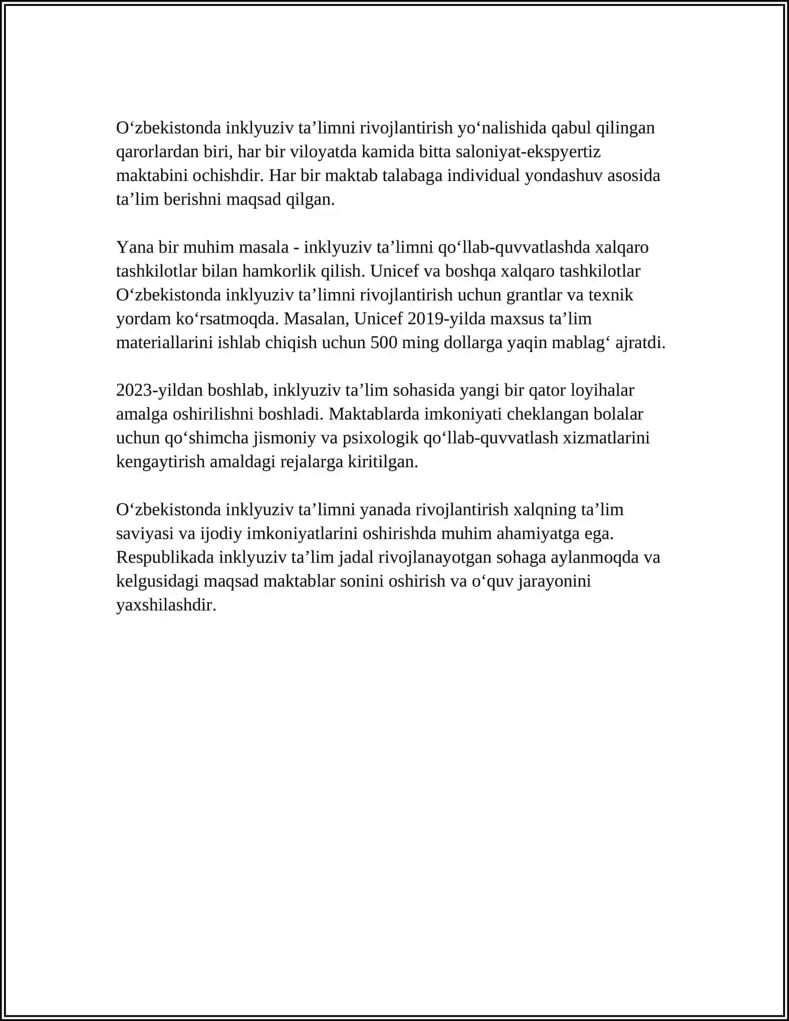 OʻZBEKISTONDA INKLYUZIV TAʼLIM 4