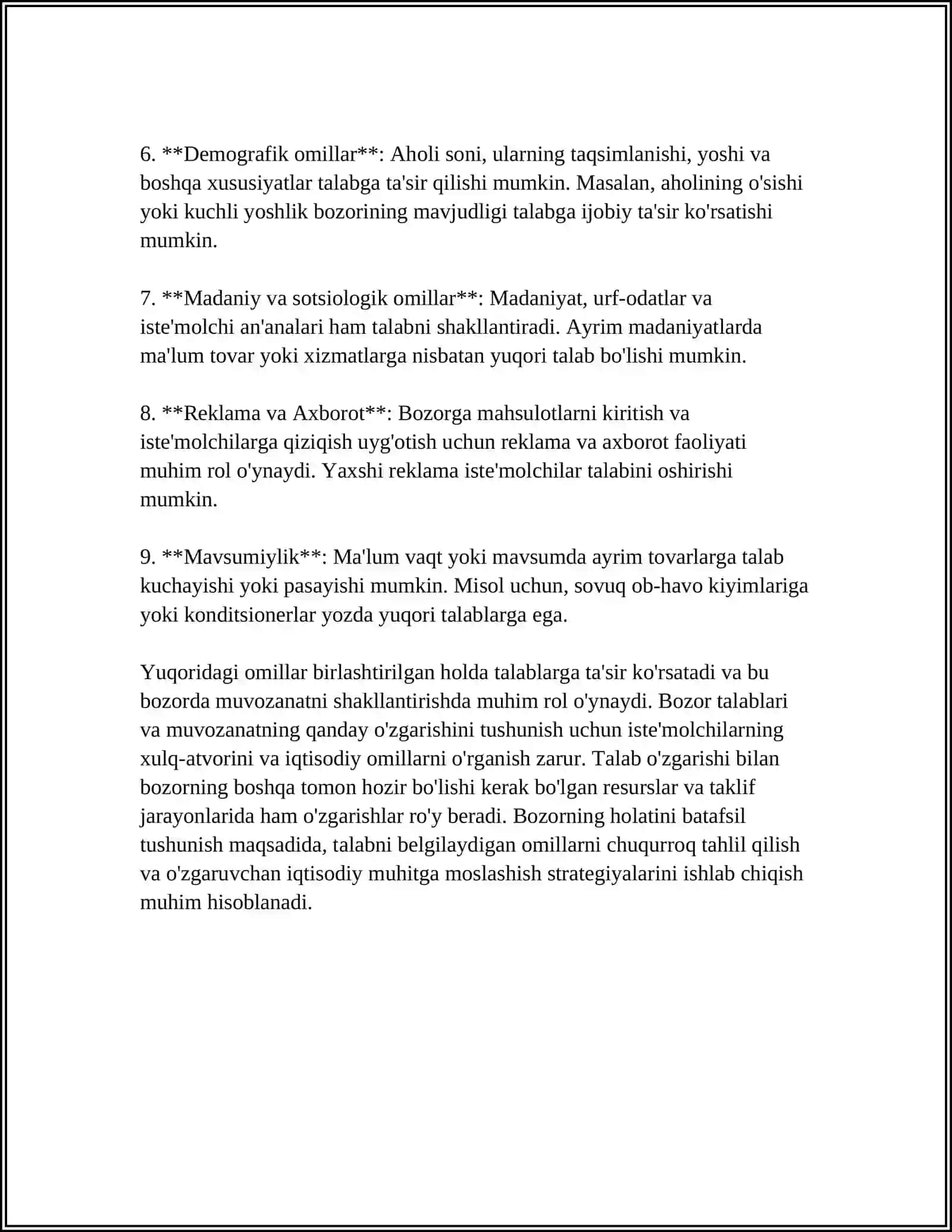 TALAB,TAKLIF,BOZOR MUVOZANATI 4