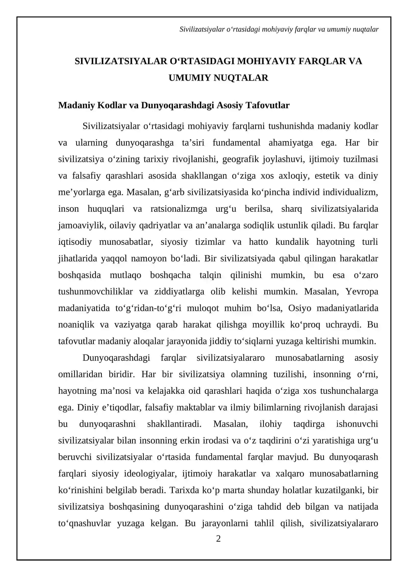 Sivilizatsiyalar toʻqnashuvi 4