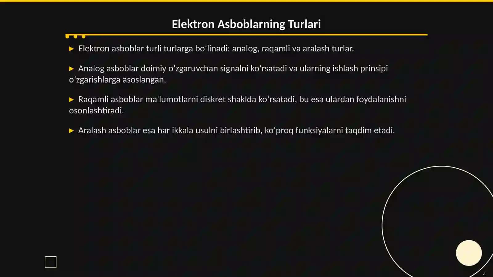 Elektron Asboblarni Ko‘rinishi, Belgilanishi va Qo‘llanishi 4