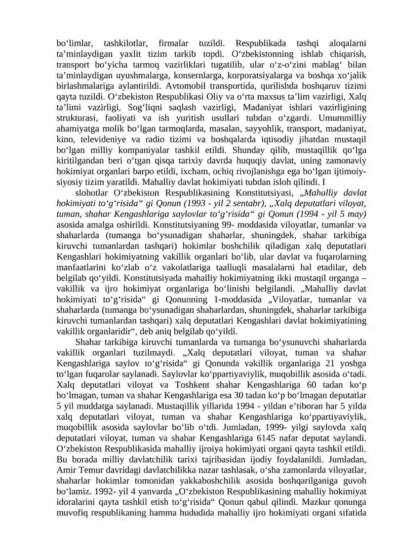 O‘zbekistonda Demokratik, Fuqarolik Jamiyati Asoslari 4