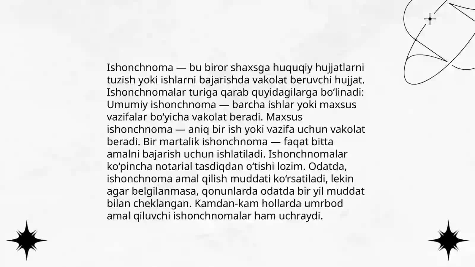 Malumotnoma va ishonchnoma turlari hamda rasmiylashtirish tartibi 4