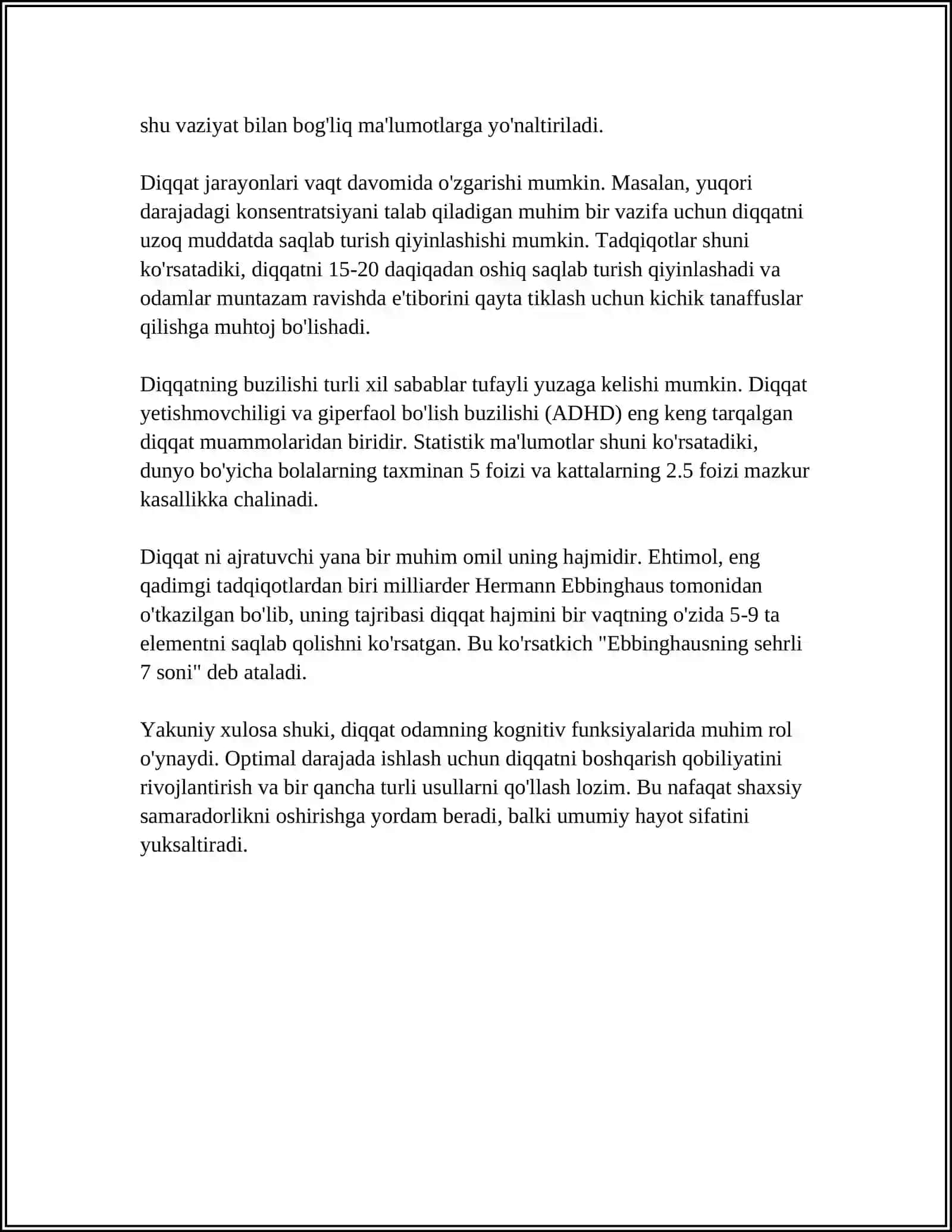 DIQQAT PSIXIK JARAYON SIFATIDA 4