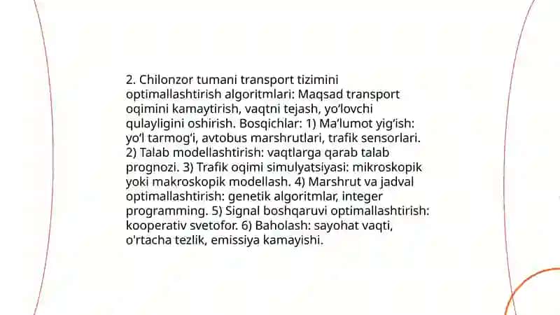 Chilonzor tumani algoritm mavzesi 4