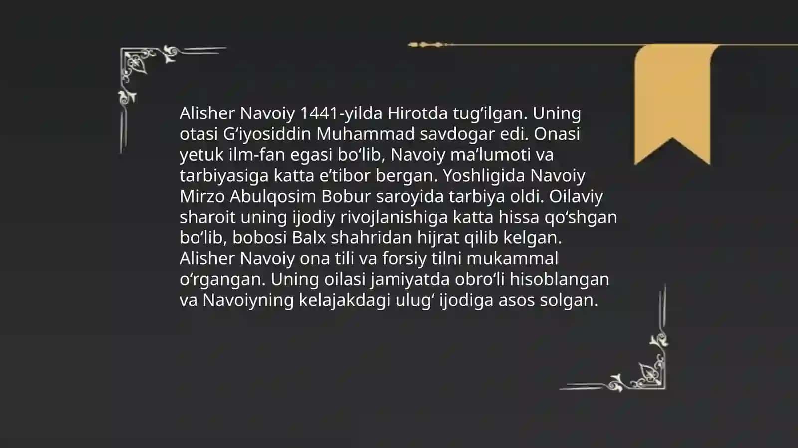 Alisher Navoiyning yoshlik yillari 4