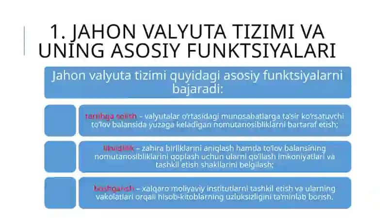 Jahon valyuta tizimi va uning asosiy funktsiyalari 4