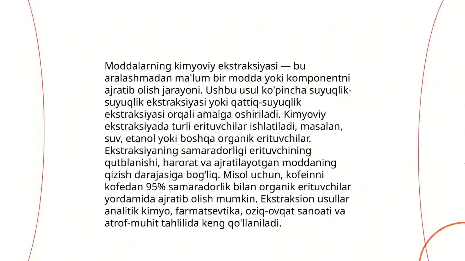 Moddalarni ajratishning ekstraksiya usuli 4