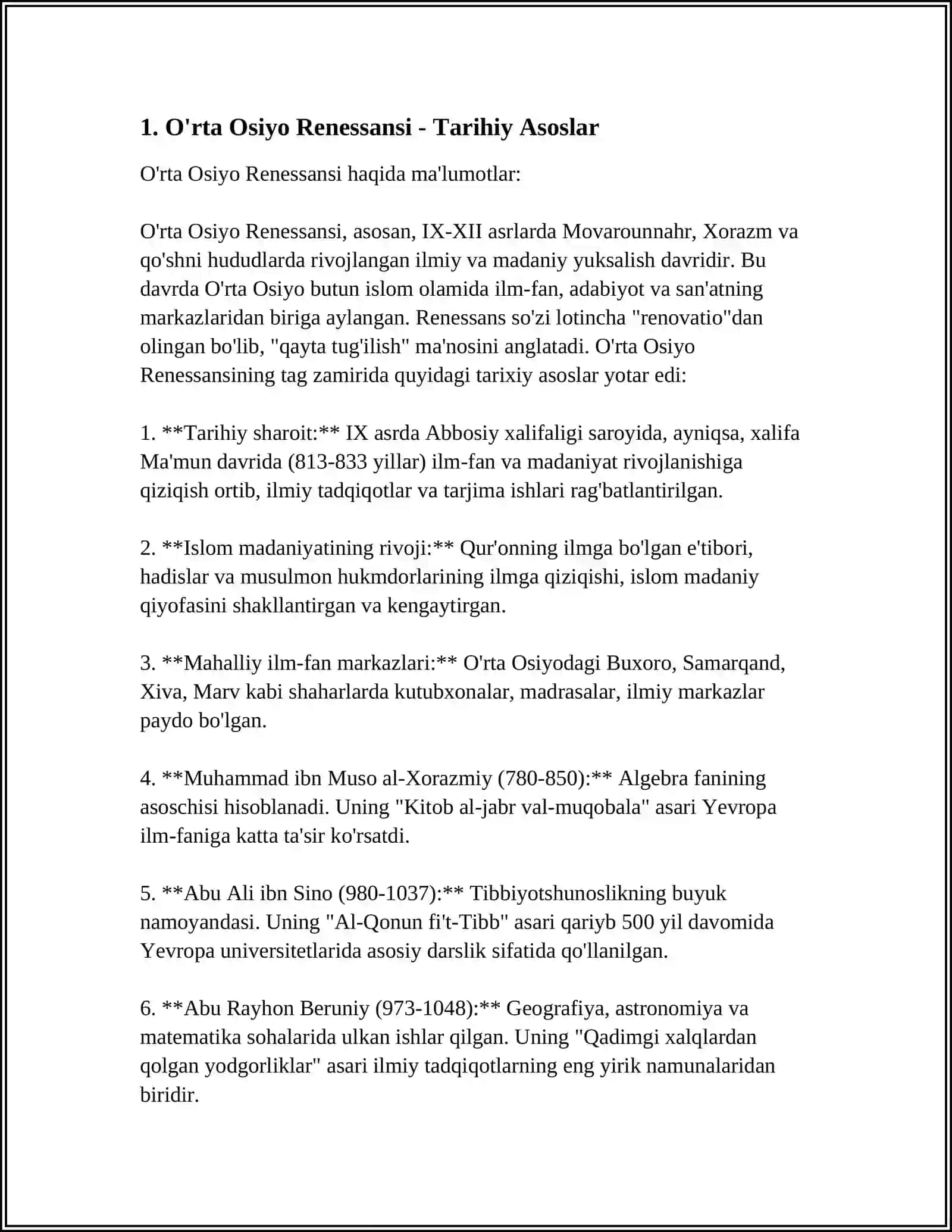 O'rta Osiyo Renessansi - Tarihiy Asoslar 4
