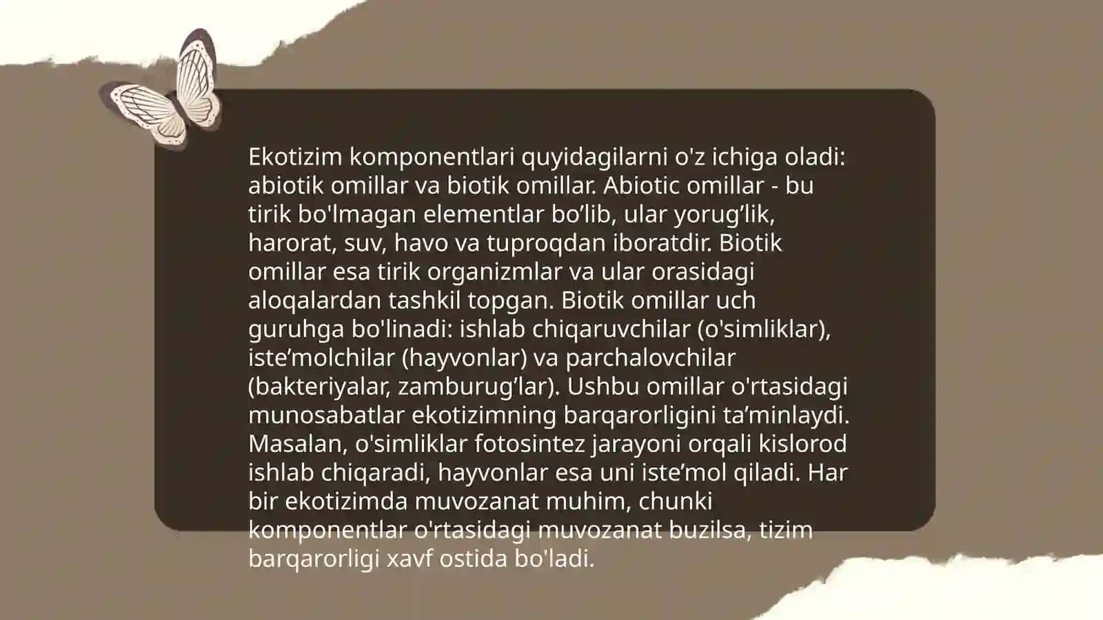 Ekotizim va ularning tasniflanishi 4