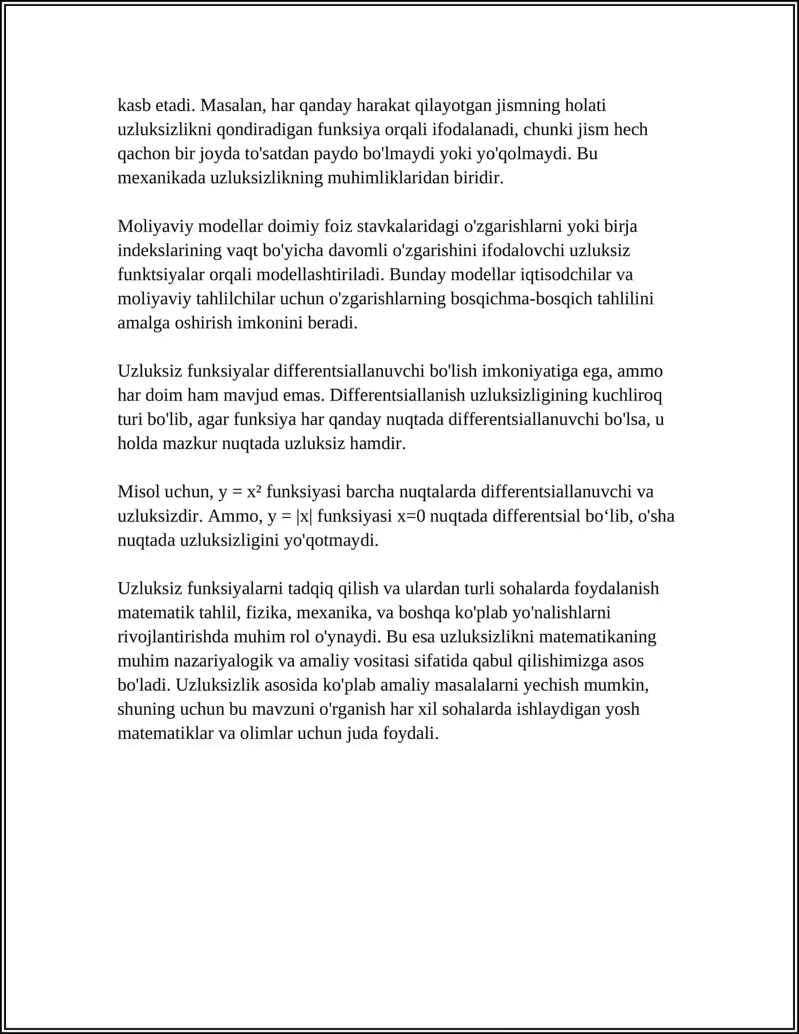 FUNKSIYANING UZLUKSIZLIGI 4