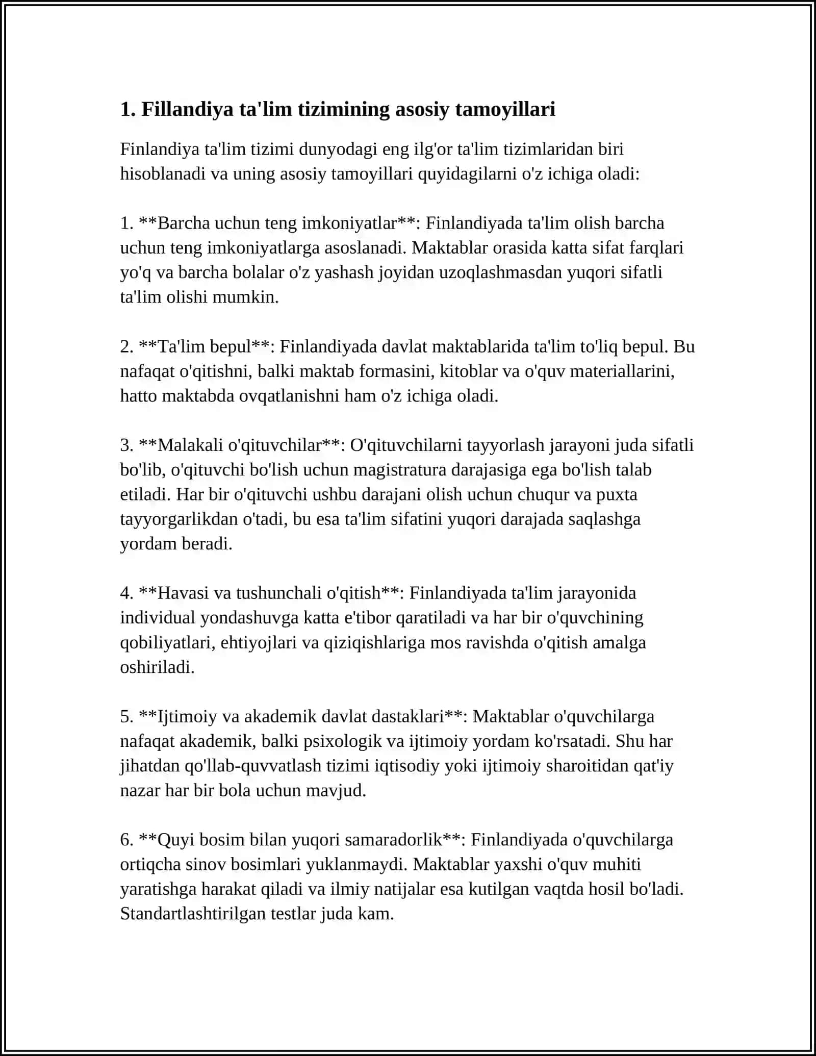 FILLANDIYA TA'LIM TIZIMI 4