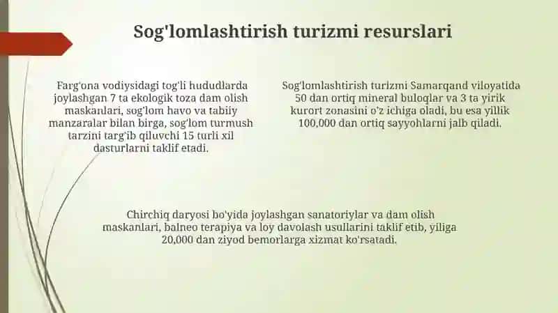 Mintaqaviy turistik resurslar tasnifi 4